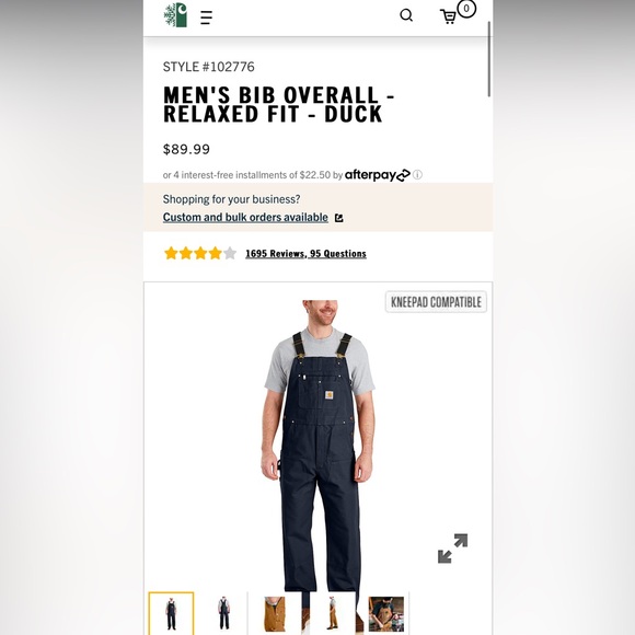 Carhartt MEN'S BIB OVERALL RELAXED FIT - DUCK - Picture 2 of 15